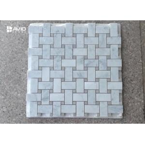 Rectangle and small square carrara marble mosaic tile assorted natural color