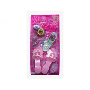 Fashion design beauty set with plastic toy moblie phone,shoes,camera,glass,keychain
