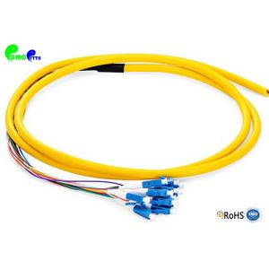 China manutenção programada terminada 9 da trança da fibra ótica de 12F LC pre -/125μm LC UPC com amarelo do revestimento do Fanout 0.9mm 0.5M LSZH do grupo G657A2 supplier