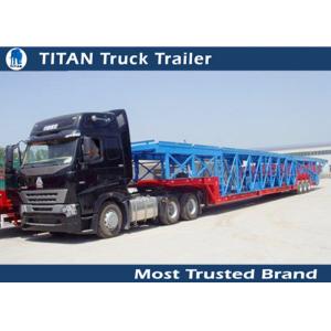 Green , yellow Auto / Car Hauler Carrier Transport Trailer for 8 - 20 cars Capacity
