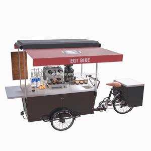 China Wood Box Structure 48V Tricycle Coffee Vending Cart supplier
