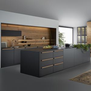 Modern Matte Acrylic Kitchen Cabinets Luxury Black Melamine Kitchen Wall Cupboards