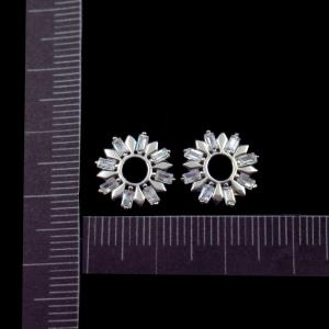China Flower 925 Sterling Silver Hoop Earrings , 925 Silver Gold Plated Earrings supplier