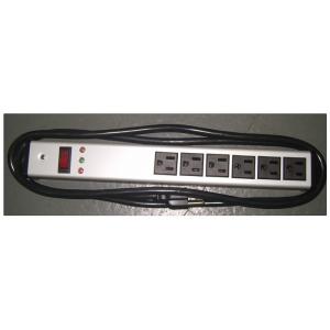 China Slim 6 Outlet Metal Power Strip Bar For Computers / Audio And Video Equipment supplier