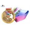 Stock Riding Medals Antique Brass Plating And Colorful Printing Relief Medailles