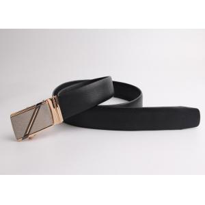 Rose Gold Buckle Mens Automatic Buckle Belt With Split Leather Strap
