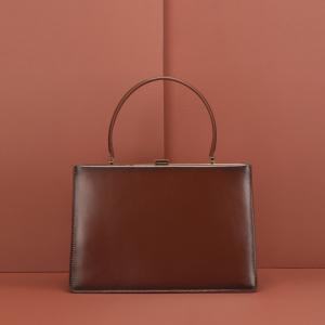 Real Leather Handbags Briefcase For Women Brown Genuine Leather Retro Handbag