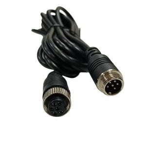 Custom M12  6 Core Male to Female Sensor Wire Harness Video Camera Extension Cable