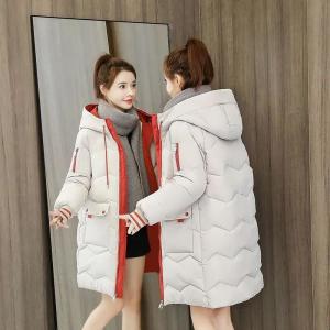                  Winter Puffer Jacket Ladies Warm Hooded Cotton-Padded Clothes Thick Padded Outwear Hooded Long Jackets and Coats for Women             