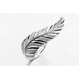 China Inregular Shape 925 Silver CZ Rings AAA Sterling Silver Angel Wing Ring supplier