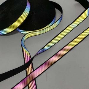 Rainbow Nylon Webbing Reflective Safety Ribbon Clothing 5cm Orange Silver Gray