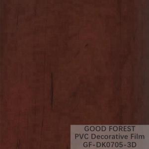 ODM PVC Interior Film Blistering Decorative Wooden Grain Red Color
