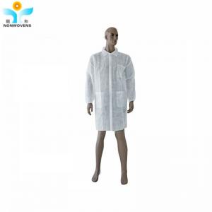 Clean Room Disposable Non Woven Lab Coat S-XXXXL Knitted Cuff