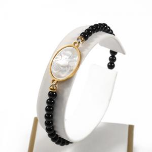 China Stone bead Bracelet With Gold Stainless Steel supplier