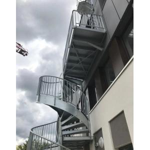 Light Gauge Galvanized Steel Stairs Spiral Staircase Stainless Steel Handrail Metal Steps