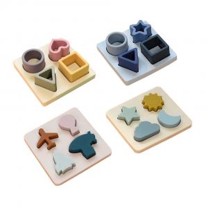 China Baby Silicone Teething Jigsaw Puzzle Montessori Sensory Toys supplier