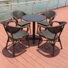W160cm D90cm Table 4 Seater Rattan Garden Furniture , Rattan Bar Set Plywood