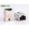 PCB Mount shielded low profile single port RJ45 Ethernet connector Female cat5