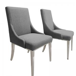 China Gloss Lux Modern Upholstered Dining Chairs , Stylish High Back Fabric Dining Chairs supplier