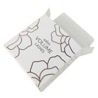 China Eyelash Cardboard Cosmetic Packaging Box White Rose Gold Foil Stamping on sale