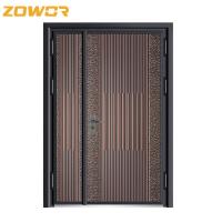 China 90mm Modern Iron Door Gate Design Double Steel Security Doors on sale