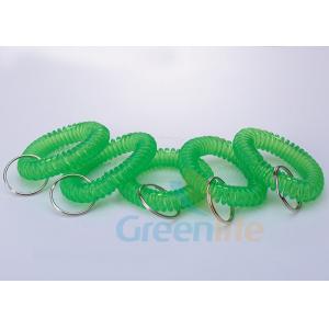 Anti - Lost Plastic Coil Key Chain , Split Ring Customized Wrist Key Coil 55 MM