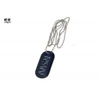 China Black Metal Dog Tag Chain Oval Shape With Epoxy Surface Protection on sale