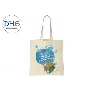 Custom Printed Cotton Canvas Tote Bag , Promotional Canvas Bags Long Visible
