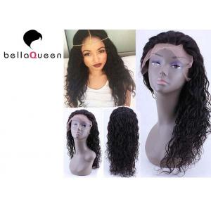 China Raw Unprocessed Natural black Water Wave Human Hair Lace Wigs , 14”-24” Inch Length supplier