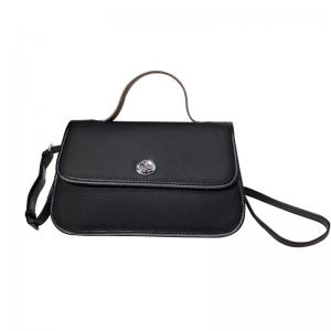 Black First Layer Cowhide Leather Handbags OEM ODM Women Shoulder Bags
