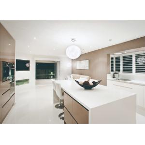 White Mirror Quartz Floor Tiles Composite Stone Kitchen Worktops Staining Resistant