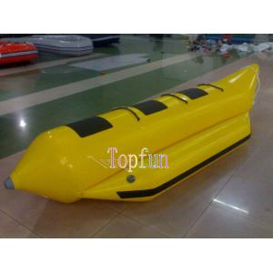 3 Person 0.9mm PVC Tarpaulin Water Inflatable Yellow Banana Boat Inflatables / Hot Sale Inflatable Banana Boat