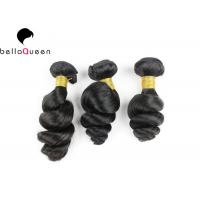 China 1 Bundle Natural Black 6A Remy Hair ,  Loose Wave Beautiful Styles 100% Remy Hair Weft on sale