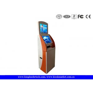 China High Visible Floor Standing Touch Screen Kiosk Two Displays Tall With Metal Keypad supplier