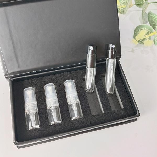 Custom 1ml 1.5ml 2ml Mini Perfume Sample Atomizer Tester Transparent Glass Spray Bottles with Box Packaging