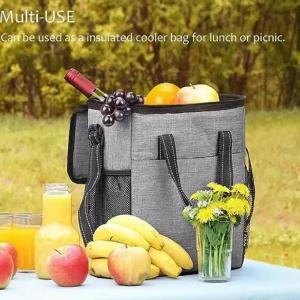 Custom 600d Insulated Lunch Bag 6 Bottle Wine Carrier Insulated & Padded Wine Cooler Bag
