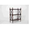 China 3 Tiers Multi Purpose Wooden Book Rack Walnut With X - Pattern Frame 12.4kg wholesale