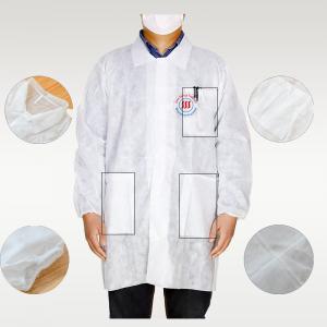 China Anti Static Non Woven Lab Coat Polypropylene Microporous Film SF Hospital Lab Coat supplier
