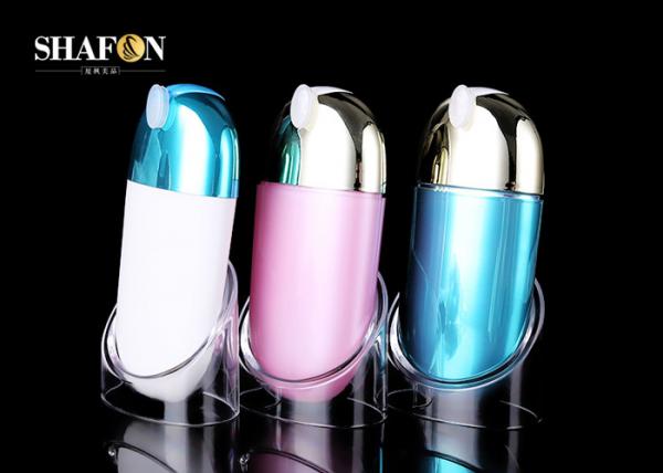 Oval MS Makeup Pump Bottle With Pumps , Plastic Painting Empty Pump Bottles