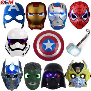 China Custom Halloween Masks PVC Superhero Spider Iron Hero Hulk Captain America Masks Cosplay Costumes Face Mask supplier