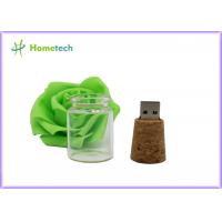 China 16GB Wooden USB Drive Creative Promotional Crystal Message Bottle Shape on sale