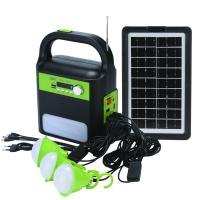 China Solar System Lighting  With Three Bulbs And USB Function  Solar Radio Music on sale