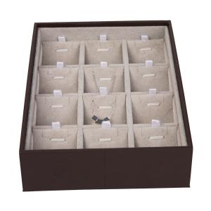 High Grade Pu Leather Jewelry Display Box For Necklace / Pendant 15 Spaces