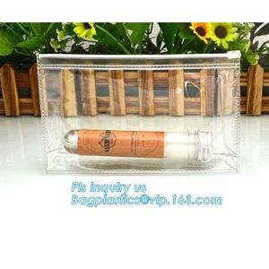 2.5 mil slider PVC bag, make-up packaged factory slider PVC cosmetics bag, Slider Closure Cosmetic Bottle Set Packing PV