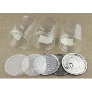 PE Lid Round Clear PET Jar Customized Printing For Dry Food / Powder Packaging