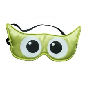 China Personalized Green Color Sleeping Blindfold Eyemask Lovely Eyes Pattern Made Of Satin supplier