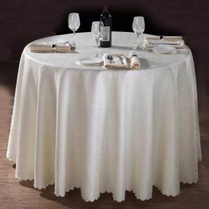 China 100%polyester minimatt round table cloth/hotel table cloth/wedding table cloth/jacquard textile could match with napkin supplier