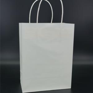 China OEM White Kraft Paper Bags Biodegradable Gold Glitter Embossing supplier