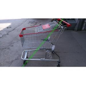 150 Litres Wire Shopping Trolley For Mall , American Style Steel Hand Push Cart