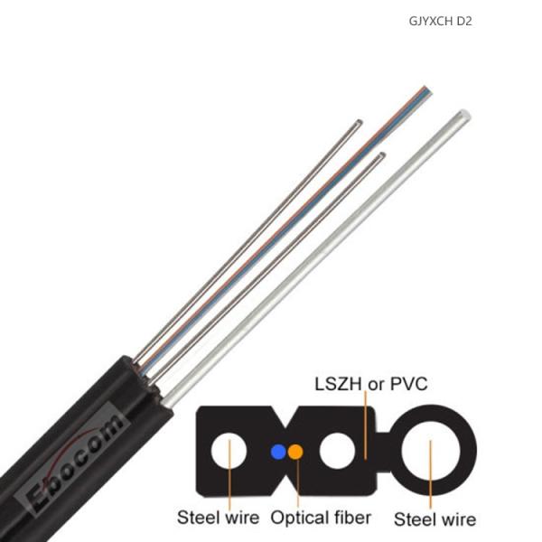 Высококачественный GJYXCH FTTH Drop кабель Wire FRP G657 FTTH Drop Optical Fiber 2 4 1 ядро одномодный многомодный Lszh куртка